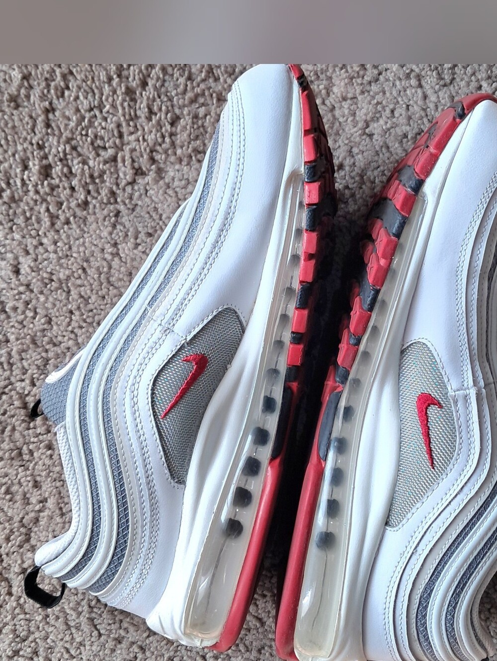 Nike Men's Size 10 ‘White Bullet’ Red Silver Air Max Shoes DM0027-100 - Picture 2 of 7